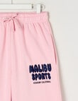 Switch Malibu Sport Wide Leg Trackpant, Baby Pink & Navy product photo View 02 S