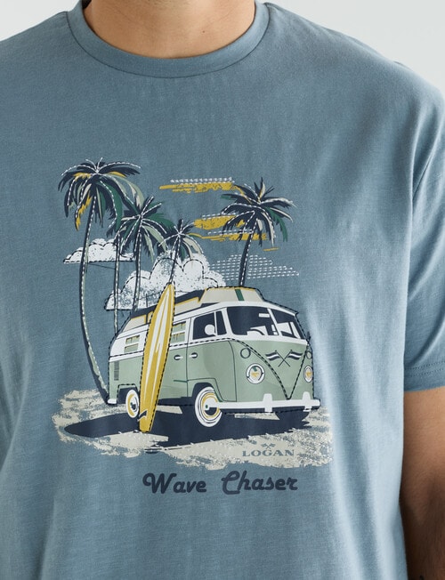 Logan Wave Chaser Tee, Teal product photo View 04 L