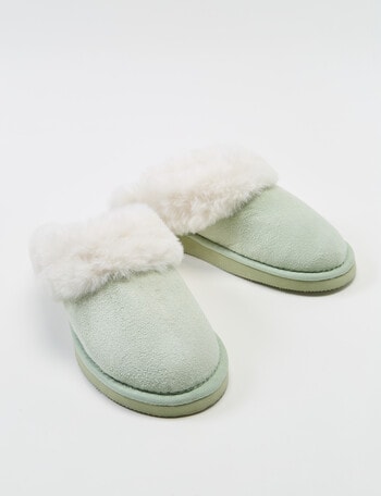 Lyric Lola Faux Suede Scuffs, Mint product photo