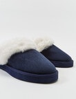 Lyric Lola Faux Suede Scuffs, Navy product photo View 03 S