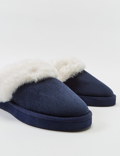 Lyric Lola Faux Suede Scuffs, Navy product photo View 03 L