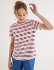 Zest Organic Cotton Short Sleeve Tee, Pink Stripe product photo