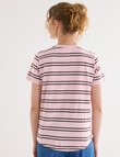 Zest Organic Cotton Short Sleeve Tee, Pink Stripe product photo View 02 S