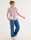 Zest Organic Cotton Short Sleeve Tee, Pink Stripe product photo View 03 S