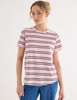Zest Organic Cotton Short Sleeve Tee, Pink Stripe product photo View 04 S