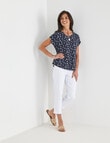 Ella J Boxy Tee, Navy Bird Print product photo View 03 S