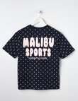 Switch Malibu Spots Oversized Short Sleeve Tee, Navy product photo View 02 S