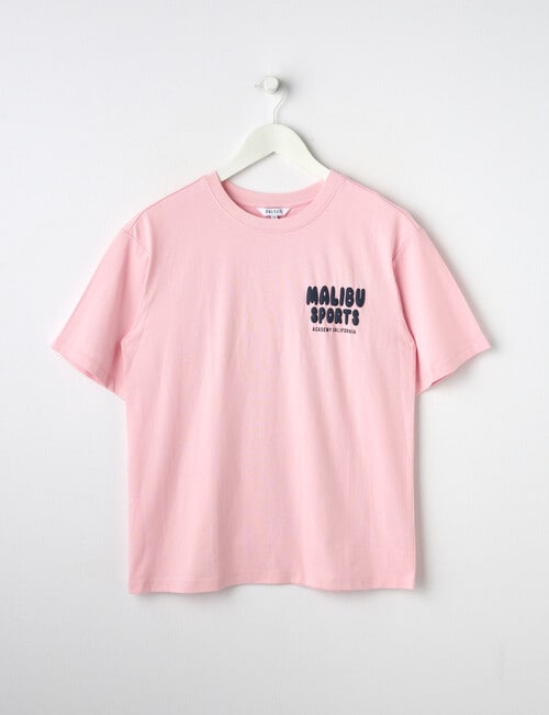 Switch Malibu Sports Oversized Short Sleeve Tee, Baby Pink & Navy product photo