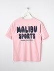 Switch Malibu Sports Oversized Short Sleeve Tee, Baby Pink & Navy product photo View 02 S