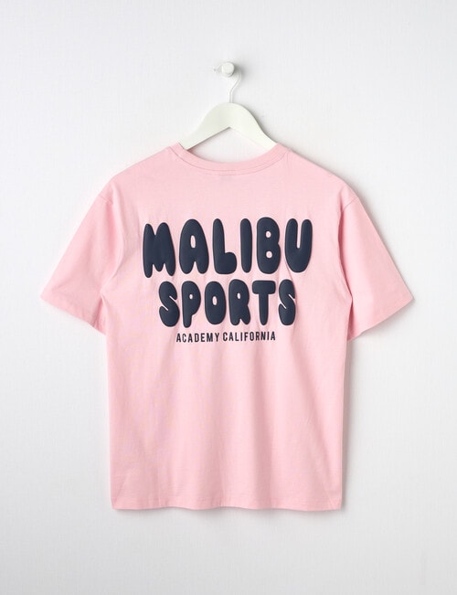 Switch Malibu Sports Oversized Short Sleeve Tee, Baby Pink & Navy product photo View 02 L
