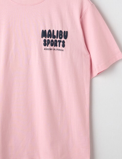 Switch Malibu Sports Oversized Short Sleeve Tee, Baby Pink & Navy product photo View 03 L
