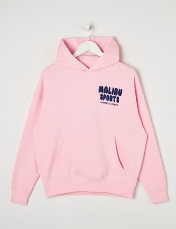 Switch Malibu Sports Oversized Hoodie, Baby Pink & Navy product photo