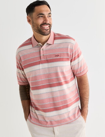 Logan Short SleevePolo Pearson Shirt, Coral product photo