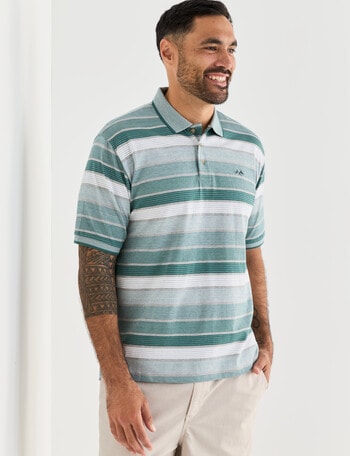Logan Shrot Sleeve Polo Pearson Shirt, Teal product photo