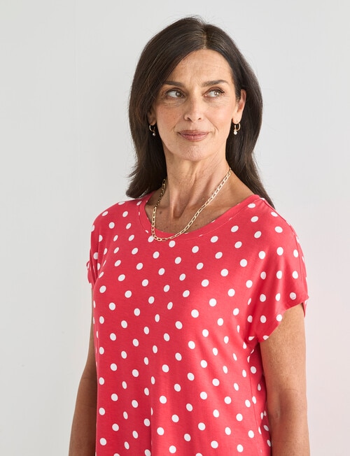 Ella J Boxy Tee, Poppy Spot product photo View 04 L