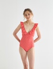 Zest Swimwear Frill V-neck Swimsuit, Rose Gingham product photo