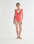 Zest Swimwear Frill V-neck Swimsuit, Rose Gingham product photo View 03 S