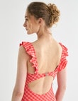 Zest Swimwear Frill V-neck Swimsuit, Rose Gingham product photo View 06 S