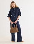 Denim Republic Short Sleeve Shirt, Self Stripe product photo View 06 S