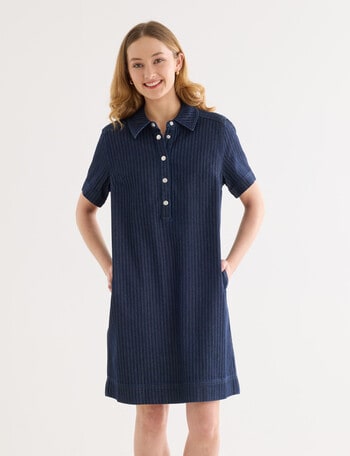 Denim Republic Soft Mini Dress, Self Stripe product photo