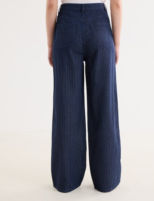 Denim Republic Soft Wide Leg Jean, Self Stripe product photo View 02 L