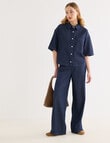 Denim Republic Soft Wide Leg Jean, Self Stripe product photo View 03 S