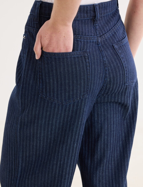 Denim Republic Soft Wide Leg Jean, Self Stripe product photo View 05 L
