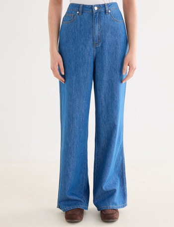 Denim Republic Soft Wide Leg Jean, Varsity Blue product photo