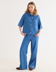 Denim Republic Soft Wide Leg Jean, Varsity Blue product photo View 03 S
