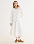 Denim Republic Panelled Midi Skirt, Ecru product photo View 03 S
