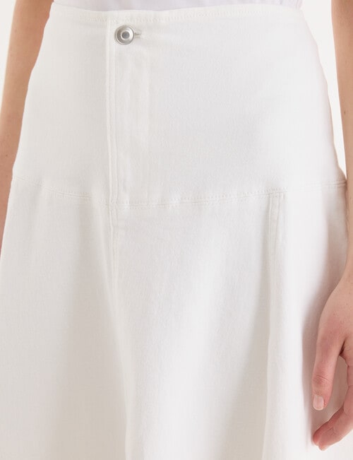 Denim Republic Panelled Midi Skirt, Ecru product photo View 04 L
