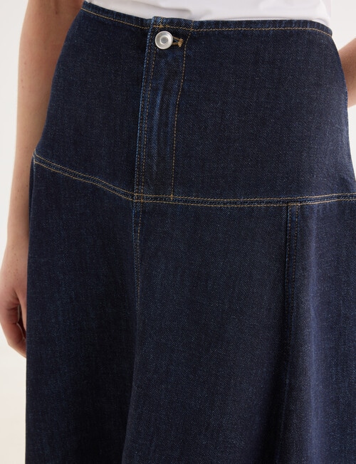 Denim Republic Panelled Midi Skirt, Rinse product photo View 04 L