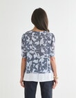 Ella J Layered Top, Blue Floral product photo View 02 S