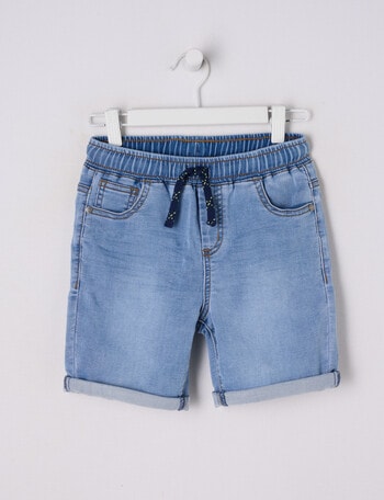 Mac & Ellie Pull On Denim Short, Mid Blue product photo