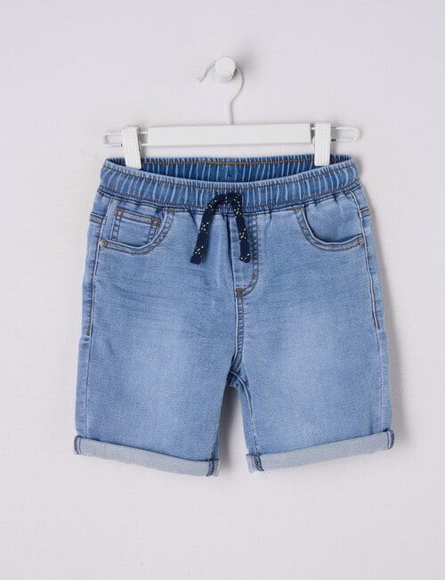 Mac & Ellie Pull On Denim Short, Mid Blue product photo