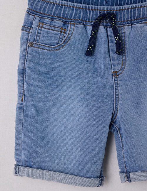 Mac & Ellie Pull On Denim Short, Mid Blue product photo View 03 L