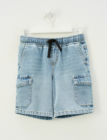 Mac & Ellie Cargo Denim Short, Blue product photo