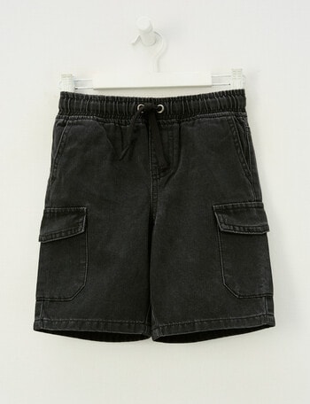 Mac & Ellie Cargo Denim Short, Black product photo