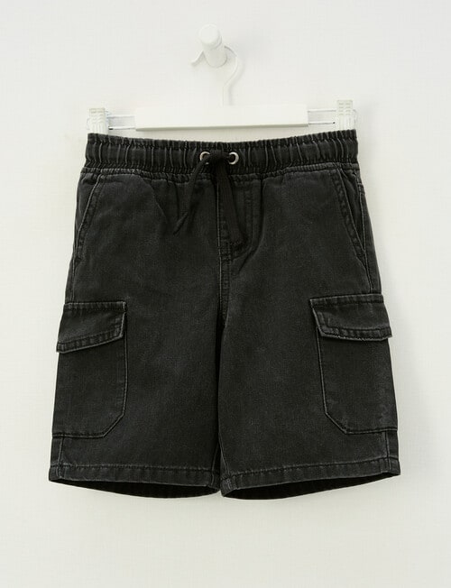 Mac & Ellie Cargo Denim Short, Black product photo