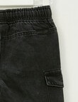 Mac & Ellie Cargo Denim Short, Black product photo View 02 S