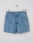 Switch Olivia Bows Aline Denim Short, Mid Blue product photo