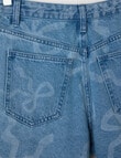 Switch Olivia Bows Aline Denim Short, Mid Blue product photo View 02 S