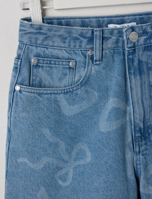Switch Olivia Bows Aline Denim Short, Mid Blue product photo View 03 L