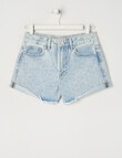 Switch Ava Diamante Turn Up Cuff Denim Short, Light Blue product photo