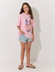 Switch Ava Diamante Turn Up Cuff Denim Short, Light Blue product photo