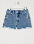 Switch Ava Star Pocket Cut Off Denim Short, Washed Blue product photo
