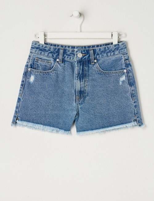 Switch Ava Star Pocket Cut Off Denim Short, Washed Blue product photo
