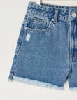 Switch Ava Star Pocket Cut Off Denim Short, Washed Blue product photo View 03 S