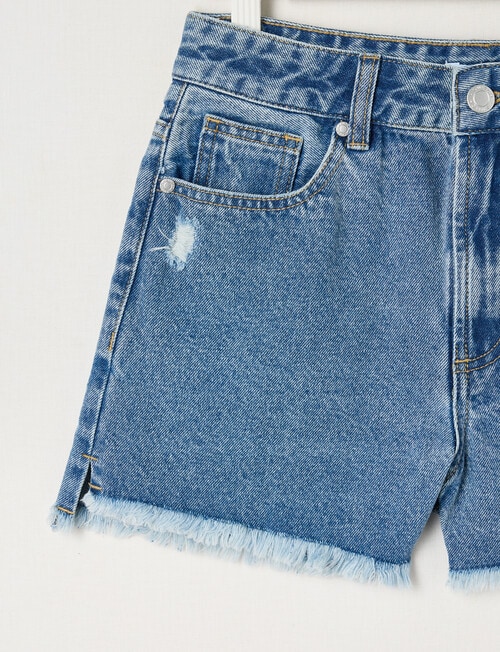 Switch Ava Star Pocket Cut Off Denim Short, Washed Blue product photo View 03 L