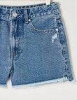 Switch Ava Star Pocket Cut Off Denim Short, Washed Blue product photo View 04 S